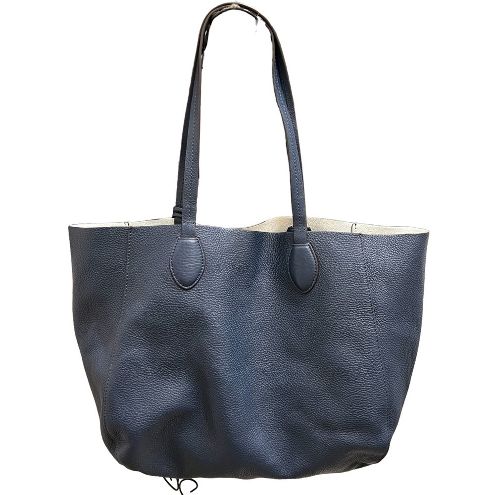 Michael Kors Leather Reversible Large Mae Tote (Navy/White) - Picture 9 of 11